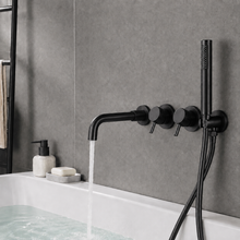 Mitigeur bain-douche mural encastré, bec et douchette à main – Bellacqua Tango — vue 9