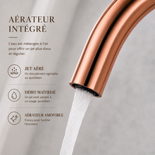 Robinet de cuisine à bec col-de-cygne, rotation 360° – Bellacqua Rosa — vue 6