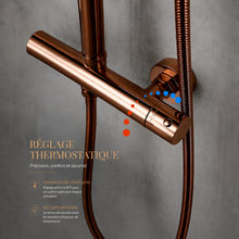 Colonne de douche thermostatique avec douche de tête et douchette – Bellacqua Alba — vue 5