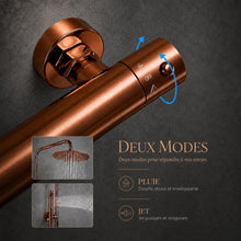 Colonne de douche thermostatique avec douche de tête et douchette – Bellacqua Alba — vue 6