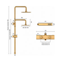 Colonne de douche thermostatique avec douche de tête et douchette – Bellacqua Alba — vue 8