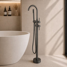 Robinet de baignoire sur pied avec douchette à main – Bellacqua Cigno — vue 10