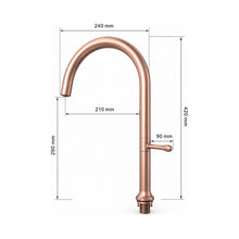 Robinet de cuisine à bec col-de-cygne, rotation 360° – Bellacqua Rosa — vue 7