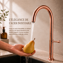 Robinet de cuisine à bec col-de-cygne, rotation 360° – Bellacqua Rosa — vue 3
